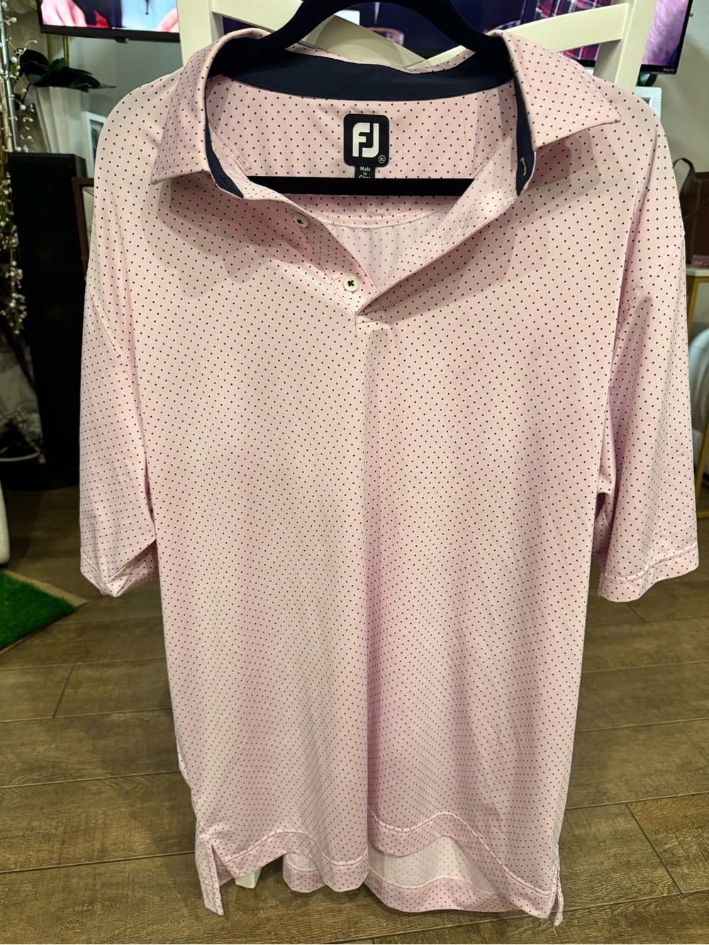FootJoy Men’s Light Pink Microdot Golf Polo